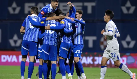 Zagreb, 5.10.2025.- Susret 9. kola hrvatskog nogometnog prvenstva Lokomotiva - Dinamo na stadionu Maksimir. foto HINA/ Lana SLIVAR DOMINI?/ ua
