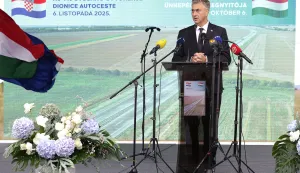 Sudaraž, 06. 10. 2025., Sudaraž, A5, A5 autocesta, 5C koridor, obilježavanje, završetak izgradnje koridora 5C, Andrej PlenkovićSNIMIO BRUNO JOBST