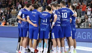 Zagreb, 25.09.2025 - Utakmica 1. kola rukometne Lige prvaka između RK Zagreba i Barce. Na slici igrači RK Zagreba na kraju utakmice.foto HINA/ Damir SENČAR/ ds