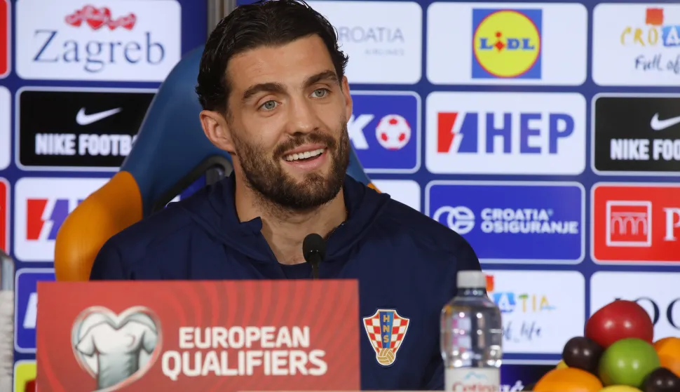 11.10.2025., Varazdin- Konferencija za medije nogometne reprezentacije Hrvatske uoci kvalifikacijske utakmice za SP protiv Gibraltara. Mateo Kovacic Photo: Vjeran Zganec Rogulja/PIXSELL