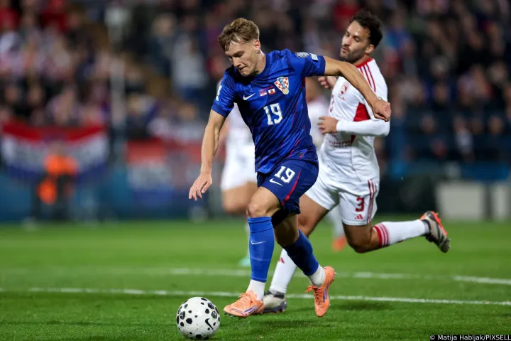 12.10.2025., stadion Varteks, Varazdin - Kvalifikacije za FIFA Svjetsko nogometno prvenstvo 2026., skupina L, Hrvatska - Gibraltar. Toni Fruk Photo: Matija Habljak/PIXSELL