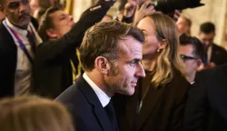 epa12421324 French President Emmanuel Macron after the informal summit in the Danish parliament at Christiansborg Castle in Copenhagen, Denmark, 01 October 2025. EPA/THOMAS TRAASDAHL DENMARK OUT