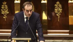 epa12453119 French Prime Minister Sebastien Lecornu delivers a general policy statement at the National Assembly in Paris, France, 14 October 2025. Lecornu announced his new government on 12 October, one week after his first resignation. The National Rally (RN) and La France Insoumise (LFI) announced motions of censure against this new government on 13 October. EPA/Teresa Suarez