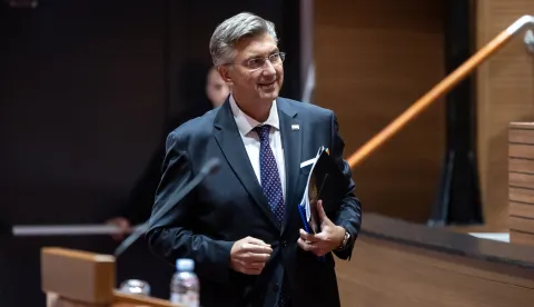 Zagreb, 15.09.2025 - Predsjednik Vlade Andrej Plenković podnio je izvje&scaron;će o sastancima Europskog vijeća, u Hrvatskom saboru.foto HINA/ Damir SENČAR/ ds