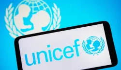 In this photo illustration, UNICEF (United Nations International Children's Emergency Fund) logo is seen on a smartphone screen. (Photo by Pavlo Gonchar/SOPA Images/Sipa USA) *** Strictly for editorial news purposes only *** Photo: SOPA Images/SIPA USA