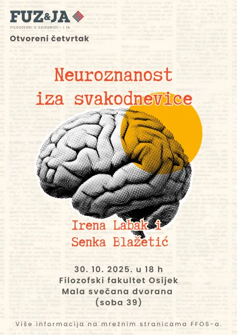 Počinje 14. ciklus Otvorenog četvrtka: &ldquo;Neuroznanost iza svakodnevice&rdquo; &ndash; predavanje koje povezuje mozak, kreativnost i napredak