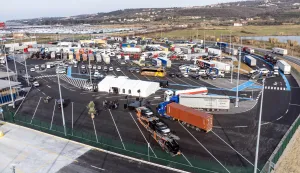 10.01.2024., Kopar, Slovenija - U luci Kopar otvoren je novi kamionski terminal. Photo: Ziga Zivulovic jr./F.A. BOBO