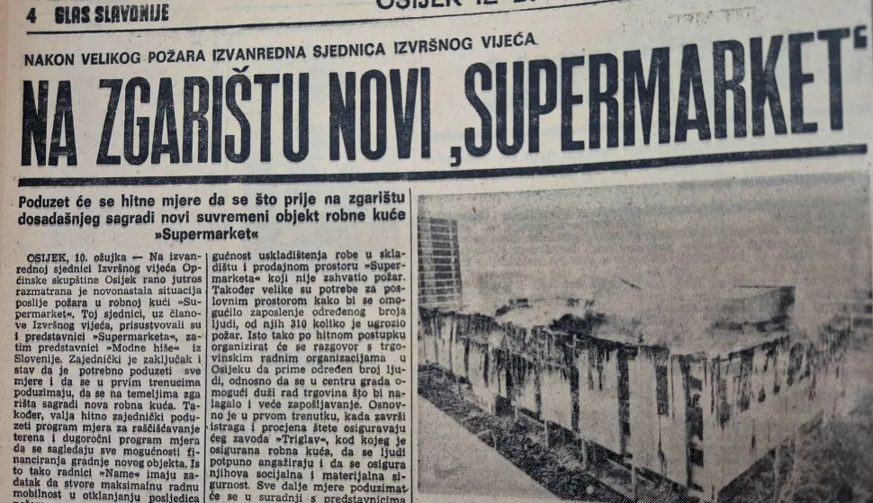 Zagrište Supermarketa - fotografija iz Glasa Slavonije
