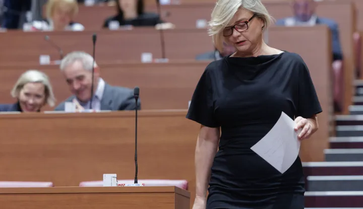 Zagreb, 15.10.2025. - Nastavak zasjedanja Hrvatskoga sabora gdje je Predsjednik Vlade Andrej Plenković podnio godišnje izvješće o radu Vlade RH..Na fotografiji Sandra Benčić.foto HINA/ Edvard ŠUŠAK/ es