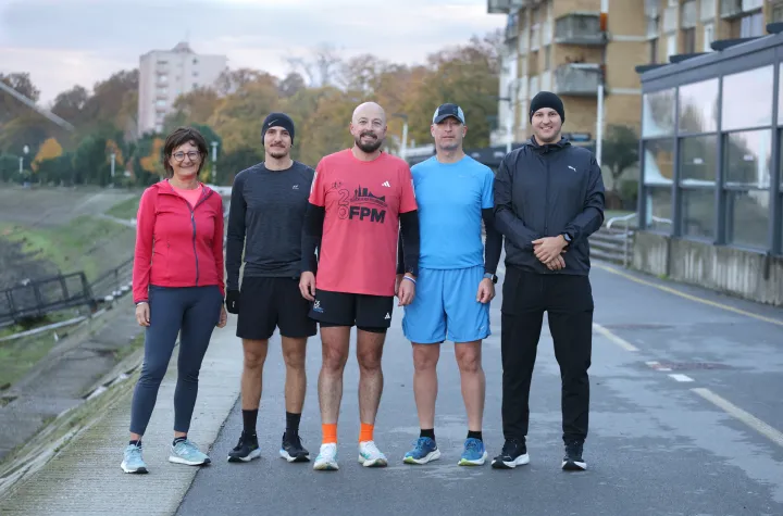 Osijek, 25. 10. 2025., hotel Osijek, trčanje, rekreacija, sudionici kongresa oralne kirurgije, Ivana, Hrvoje, Josip, Karlo, Andrija SNIMIO BRUNO JOBST