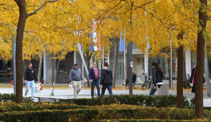 Osijek, 23 10. 2025, Jesen u centru grada, Trg Slobode, slobodnjak.snimio GOJKO MITIĆ