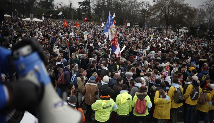 epa07303766 Demonstrators take part in the 'Marche Pour La Vie' (March for Life), to protest against abortion, in Paris, France, 20 January 2019. Reports state that in its 13th edition, protesters gathered at Paris' Porte Dauphine, calling for an end to medically assisted procreation, abortion, and euthanasia. Sign reads 'its my body, not your choice' EPA/CHRISTOPHE PETIT TESSON