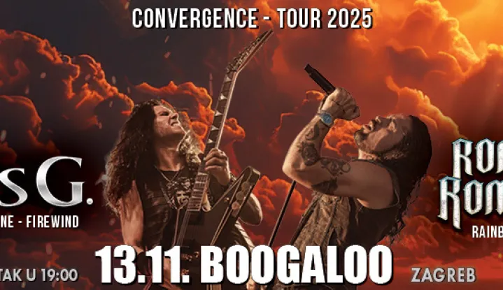 ZAGREB, 26. listopada 2025. (Hina) - Dva velikana heavy metal scene, pjevač Ronnie Remero (Rainbow, Elegant Weapons, MSG) i gitarist Gus G. (Ozzy Osbourne, Firewind) nastupit će u četvrtak, 13. studenog, u zagrebačkom Boogaloo klubu u organizaciji Black Label Events, najavio je Twilight Promotion. 