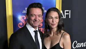 Hugh Jackman and Sutton Foster arriving to AFI Fest 2025 closing night gala premiere of "Song Sung Blue" held at the TCL Chinese 6 Multiplex Theater on October 26, 2025 in Hollywood, Ca. Photo by Starbuck/AFF/ABACAPRESS.COM Photo: AFF/ABACA/ABACA