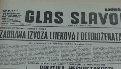Zabrana izvoza lijekova i deterrdženataGlas Slavonije iz 80-ih