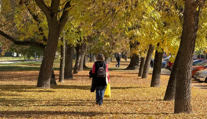 Osijek, 22. 10. 2025., jesen, šetnja, lišće, rekreacija, toplo vrijeme, ilustracija, slobodnjak, slobodnjaci SNIMIO BRUNO JOBST