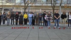 Inicijativa Student uz studenta, okupljanje na godišnjicu pada nadstrešnice u Novom Sadu, 1.11.2025.Foto: Ivana Paušić