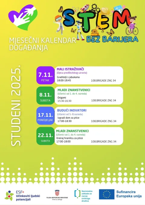 Pridružite se projektu "STEM bez barijera" – mjestu gdje djeca otkrivaju čaroliju znanosti kroz igru i istraživanje!