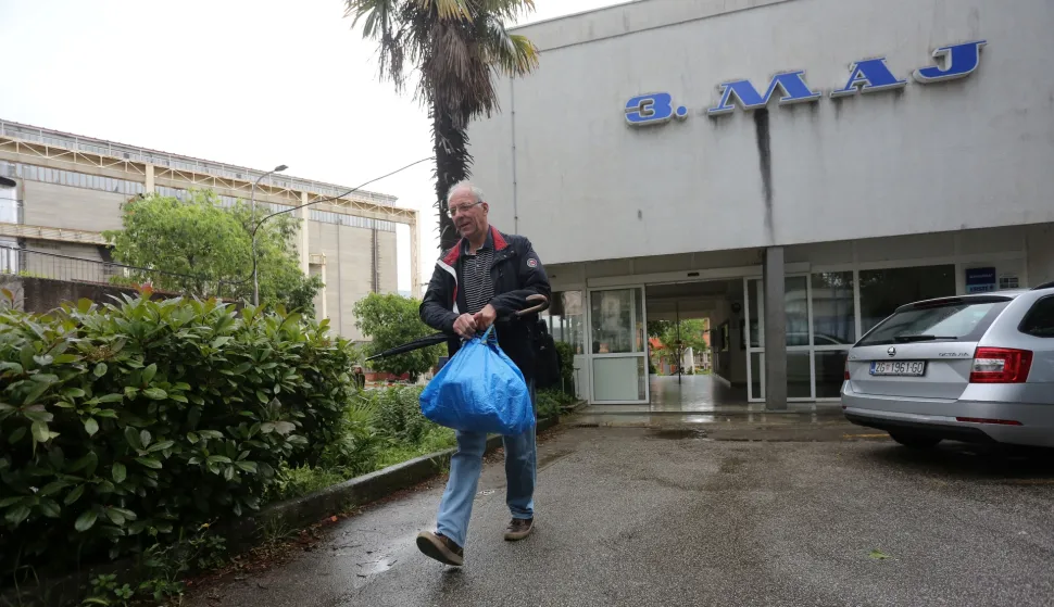 21.05.2019., Rijeka - Radnici 3. maja napustaju brodogradiiste. Photo:Goran Kovacic/PIXSELL