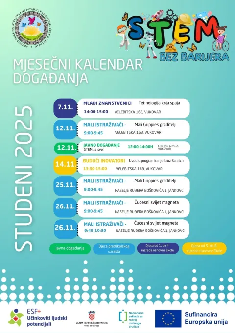 Pridružite se projektu "STEM bez barijera" – mjestu gdje djeca otkrivaju čaroliju znanosti kroz igru iistraživanje!