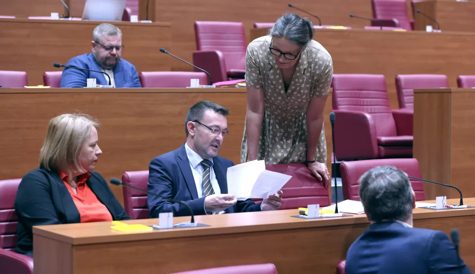 13.06.2025., Zagreb - Sjednica Sabora nastavljena je raspravom o izvjescu o broju biraca upisanih u registar biraca i broju biraca po izbornim jedinicama za I. tromjesecje 2025. godine. Photo: Patrik Macek/PIXSELL