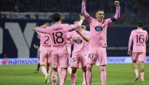 Zagreb, 06.11.2025 - Utakmica 4. kola Europske nogometne lige, Dinamo - Celta Vigo. Na slici igrači Celte slave zgoditak.foto HINA/ Damir SENČAR/ ds