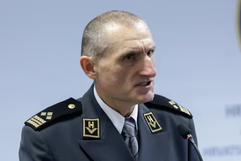 Zagreb, 07.11.2025. - Predsjednik vlade Republike Hrvatske Andrej Plenković, ministar vanjskih i europskih poslova Gordan Grlić Radman, Tihomir Kundid, načelnik Glavnog stožera OSRH i Josip Đakić, predsjednik saborskog Odbora za ratne veterane održali su pozdravne govore na obilježavanju 20. godi&scaron;njice Hrvatskog generalskog zbora.Na fotografiji Tihomir Kundid.foto HINA/ Edvard &Scaron;U&Scaron;AK