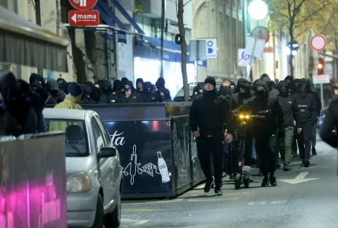 07.11.2025., Zagreb - Interventna policija u Preradovicevoj ulici gdje se ocekuje otvorenje izlozbe "Efemeris - legat Dejana Medakovica" cime se obiljezava i otvorenje ovogodisnjih Dana srpske kulture. Photo: PIXSELL/PIXSELL