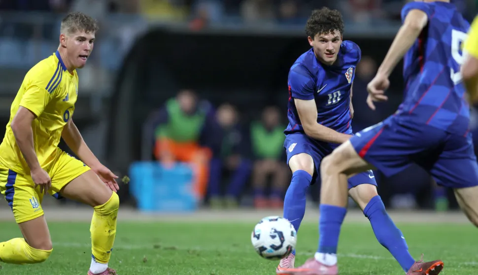 Velika Gorica, 13.10.2025 - Kvalifikacijska utakmica UEFA Europskog prvenstva U-21, Hrvatska i Ukrajina.foto HINA/ Daniel KASAP/ dk