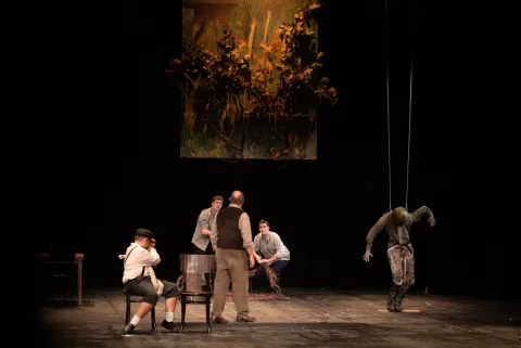 13.11.2025., HNK Osijek, Osijek - U HNK Osijek održala se je prva dramska premijera u okviru 119. kazališne sezone drama "Zavičaj, zaborav" u režiji Jasmina Novljakovića. Drama se temelji na istoimenom romanu Ludwiga Bauera o nostalgiji, djetinjstvu i nezaustavljivom kotaču povijesti. Photo: David Jerkovic/PIXSELL