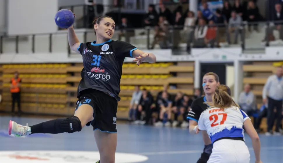 Zagreb, 15.11.2025.- Prva utakmica kvalifikacija za Europsku ligu rukometašica Lokomotiva - Amicitia Zuerich. Na fotografiji Andrea Sedloska.foto HINA/ Admir BULJUBAŠIĆ/ abu