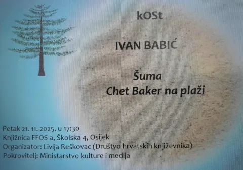 kOSt će ugostiti književnika Ivana Babića (Zagreb)