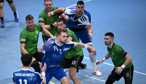 15.11.2025., Zagreb - Prvenstvena utakmica Paket24 Premijel lige 10. kolo, RK Zagreb - RK Bjelin Spacva Vinkovci. Ihar Bialiauski Photo: Marko Lukunic/PIXSELL