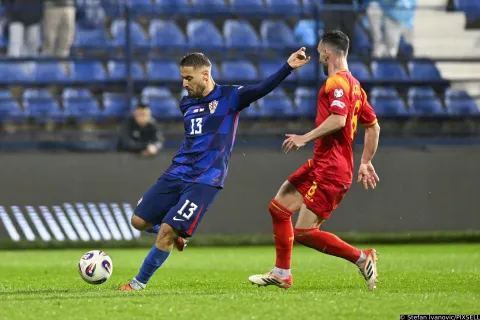 17.11.2025. Gradski stadion Podgorica, Crna Gora - Utakmica zadnjeg kola Europskih kvalifikacija za Svjetsko nogometno prvenstvo 2026. Crna Gora - Hrvatska. Nikola Vlasic Photo: Stefan Ivanovic/PIXSELL