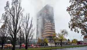 Zagreb, 18.11.2025 (novosti) - pozar, zgrada Vjesnika.foto Davor Kovacevicnovosti