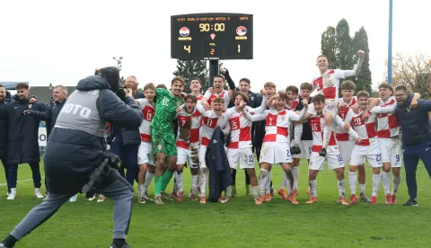 Zagreb, 18.11.2025 - Kvalifikacijska utakmica za Europsko prvenstvo 2026 izme?u U-19 reprezentacija Hrvatske i Srbije. foto HINA/ Daniel KASAP/ ik