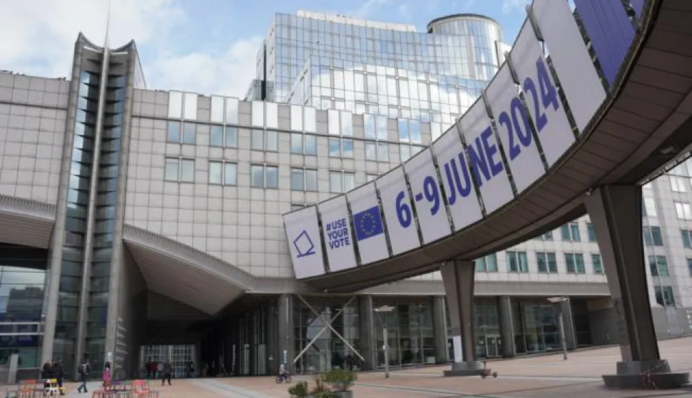 05.03.2024., Bruxelles, Belgija - Zgrada Europskog parlamenta u Bruxellesu. Na platou ispred parlamenta sve je u znaku predstojecih izbora za Europski parlament. Photo: Dejan Rakita/PIXSELL