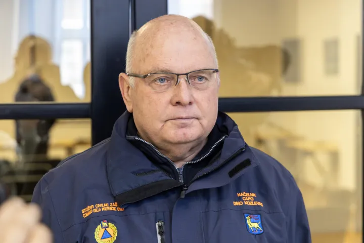14.03.2025., Pula -Nakon zavrsene 41. sjednice Stozera civilne zastite Istarske zupanije koje odrzana u IDA-a.Dino kozlevac doa je izjavu za medije. Photo: Srecko Niketic/PIXSELL