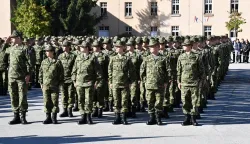 03.10.2025., Pozega - Svecana prisega 47. narastaja rocnika na dragovoljnom vojnom osposobljavanju u vojarni 123. brigade Hrvatske vojske u Pozegi. Prisegu su dali 221 rocnik, medju kojima 182 muskarca i 39 zena. Photo: Ivica Galovic/PIXSELL