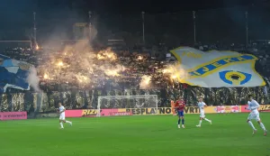 Rijeka, 22.11.2025 - Susret 14. kola hrvatskog nogometnog prvenstva Rijeka - Hajduk. foto HINA/ Miljenko KLEPAC/ ik