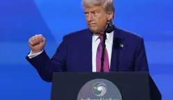 epa12533755 (FILE) - US President Donald Trump delivers a keynote address at the Saudi-US Investment Forum in Riyadh, Saudi Arabia, 13 May 2025 (reissued 18 November 2025). President Trump announced a plan to sell F-35 fighter jets, the US' most advanced stealth warplane, to Saudi Arabia just before Saudi Crown Prince Mohammed bin Salman's visit to the White House. EPA/ALI HAIDER
