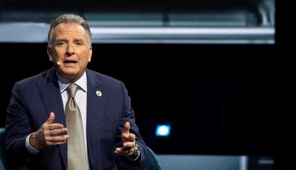 Steve Witkoff, U.S. Special Envoy to the Middle East, speaks during the America Business Forum at Kaseya Center in Miami, Florida, U.S. November 6, 2025. REUTERS/Marco Bello Photo: MARCO BELLO/REUTERS