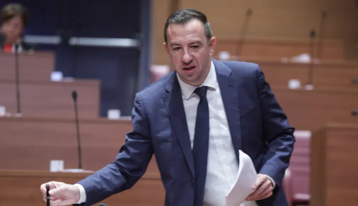 Zagreb, 29.10.2025.- Nastavak 7. sjednice Hrvatskog sabora, koja je započela raspravom o Prijedlogu zakona o deviznom poslovanju. Na fotografiji Nikola Mažar.foto HINA/ Admir BULJUBAŠIĆ/ abu