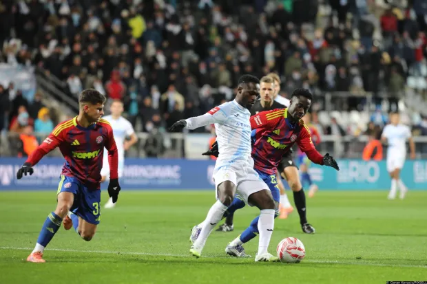 22.11.2025., Rijeka - SuperSport HNL, 14. kolo, HNK Rijeka - HNK Hajduk Luka Hodak, Merveil Ndockyt, Abdoulie Sanyang Bamba Photo: Goran Kovacic/PIXSELL