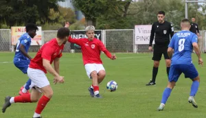 Kneževi Vinogradi, 18. 10. 2025, Igrali&scaron;te u Kneževimm Vinogradima, nogomet, Borac - Slavija (Pleternica), Treća NL Istok.snimio GOJKO MITIĆ