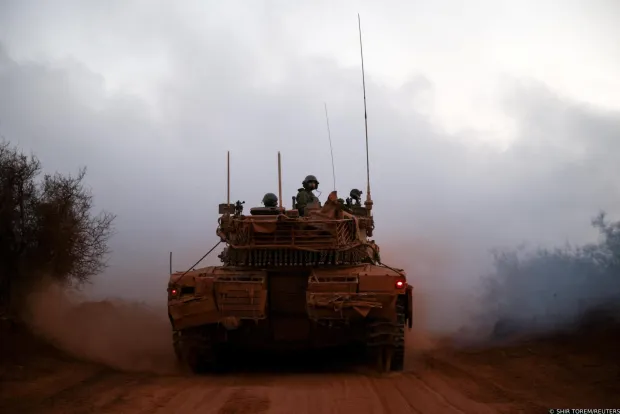 FILE PHOTO: Israeli tank manoeuvres, on the Israeli side of the Israel-Lebanon border in northern Israel, November 6, 2025. REUTERS/Shir Torem/File Photo Photo: SHIR TOREM/REUTERS