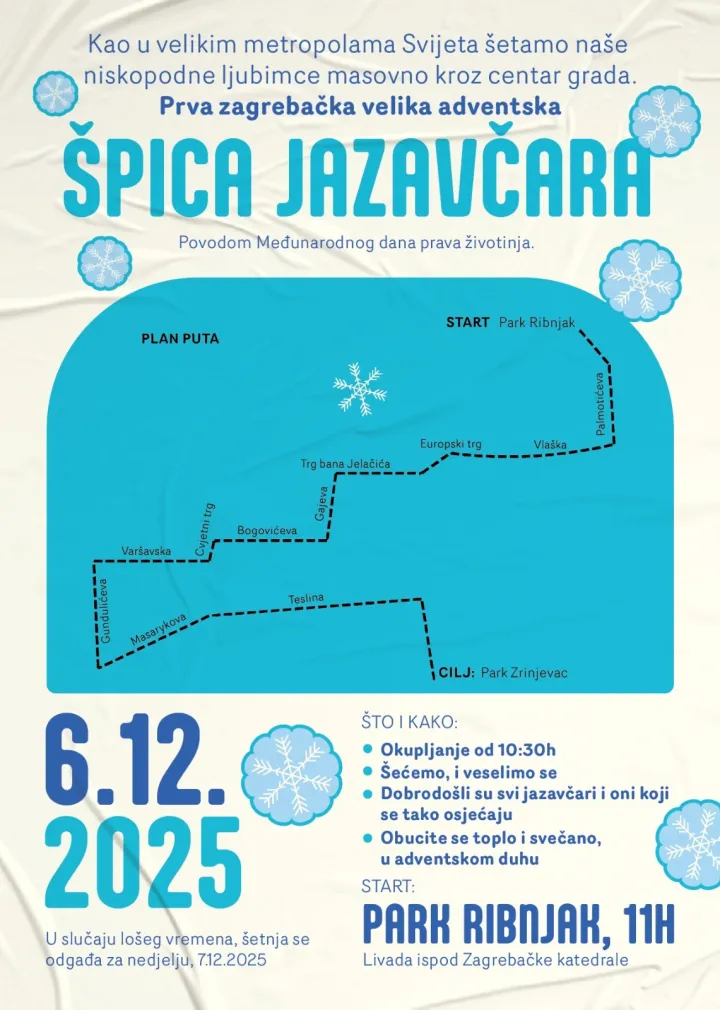 Šetnja jazavčara za Advent u Zagrebu