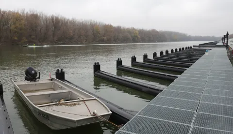 Osijek, 03. 12. 2025., Donji grad, otvaranje novog pristaništa, riječna marina, čamci, plovila, pristanište, riječno pristaništeSNIMIO BRUNO JOBST