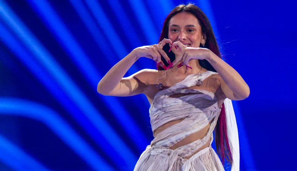 10 May 2024, Sweden, Malm?: Eden Golan from Israel stands on the stage of the Eurovision Song Contest (ESC) 2024 during the first rehearsal for the final in the Malm? Arena. The motto of the world's biggest singing competition is "United By Music". Photo: Jens B?ttner/dpa Photo: Jens B?ttner/DPA