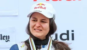 27.03.2025, Sun Valley, USA, FIS Weltcup Ski Alpin, Damen, Slalom, Siegerehrung Weltcupwertung, im Bild Slalom Weltcupsiegerin Saison 2024/2025 Zrinka Ljutic (CRO) // winner Slalom World Cup Season 2024/2025 Zrinka Ljutic of Croatia during the award ceremony for the women's FIS Ski Alpin Slalom World Cup ranking of the 2024/25 Season. Sun Valley, United States on 2025/03/27. EXPA Pictures ? 2025, PhotoCredit: EXPA/ Erich Spiess Photo: EXPA/ Erich Spiess/EXPA